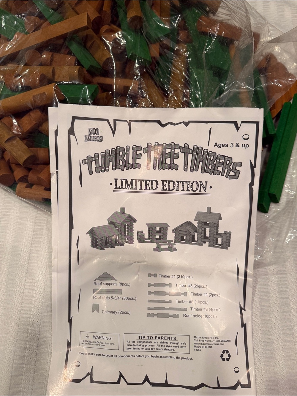 Vintage 300 piece tumble tree timbers w instructions